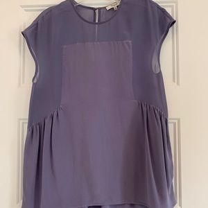 Purple short sleeve blouse